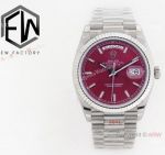 EW Factory Rolex Day-Date Wine Red Dial President ETA2836 36mm Copy Watch